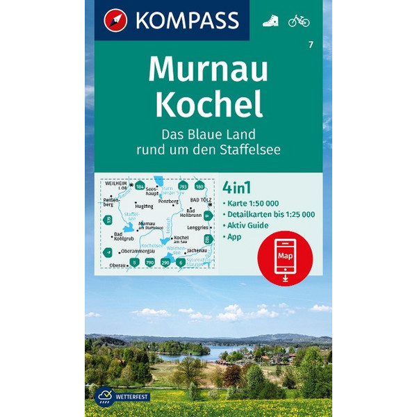 KOMPASS WANDERKARTE 7 MURNAU, KOCHEL Ansicht 1
