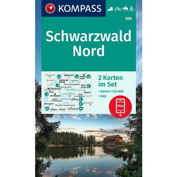 KOMPASS WANDERKARTEN-SET 886 SCHWARZWALD NORD (2 KARTEN) Ansicht 1
