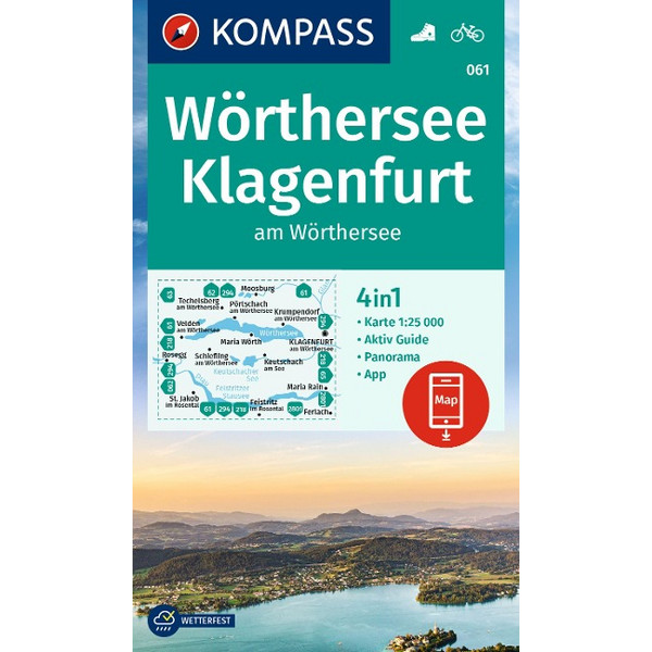 KOMPASS WANDERKARTE 061 WÖRTHERSEE, KLAGENFURT AM WÖRTHERSEE Ansicht 1