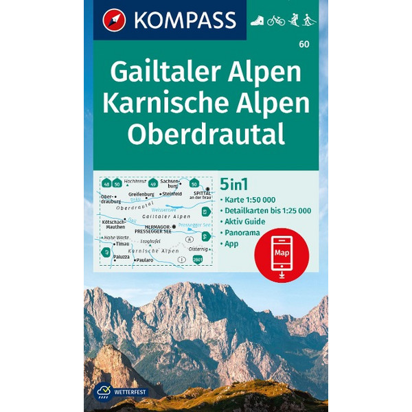 KOMPASS WANDERKARTE 60 GAILTALER ALPEN, KARNISCHE ALPEN Ansicht 1