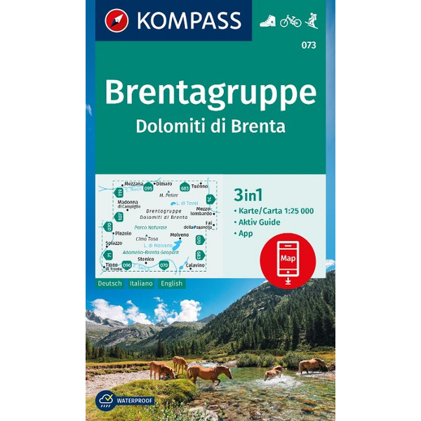 KOMPASS WANDERKARTE 073 BRENTAGRUPPE Ansicht 1