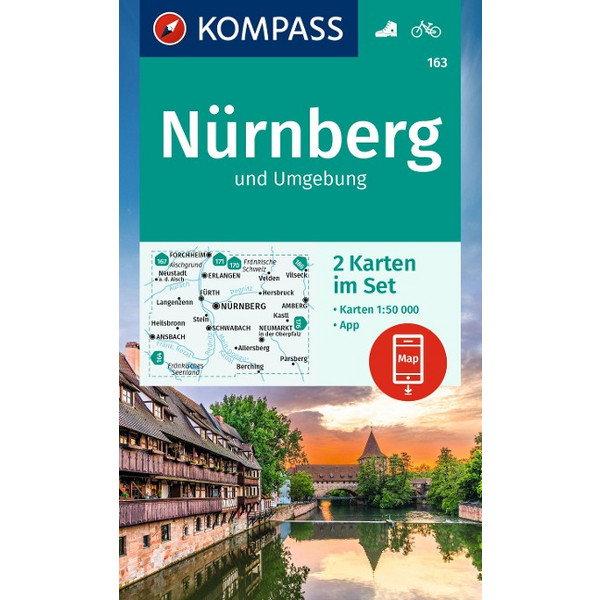 KOMPASS WANDERKARTEN-SET 163 NÜRNBERG UND UMGEBUNG Ansicht 1