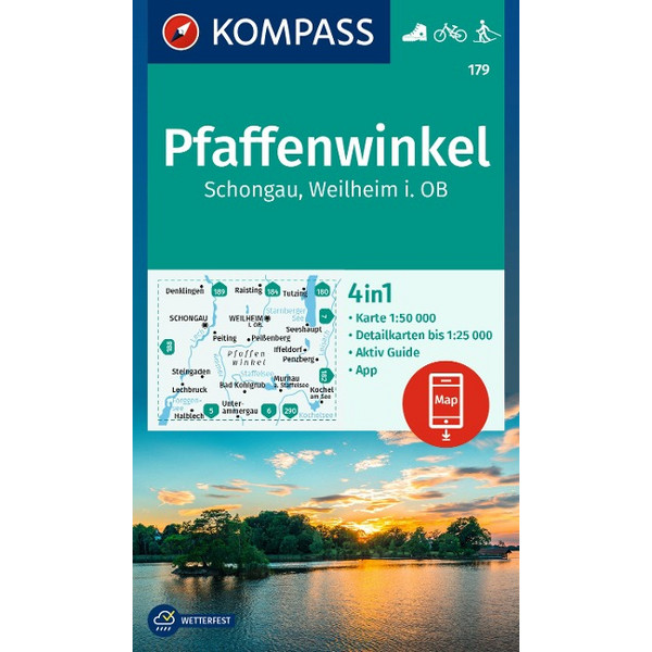 KOMPASS WANDERKARTE 179 PFAFFENWINKEL, SCHONGAU Ansicht 1