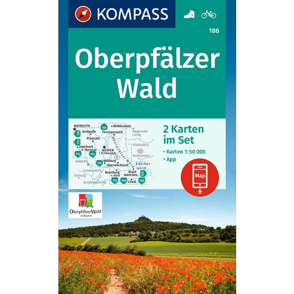 KOMPASS WANDERKARTEN-SET 186 OBERPFÄLZER WALD (2 KARTEN) Ansicht 1