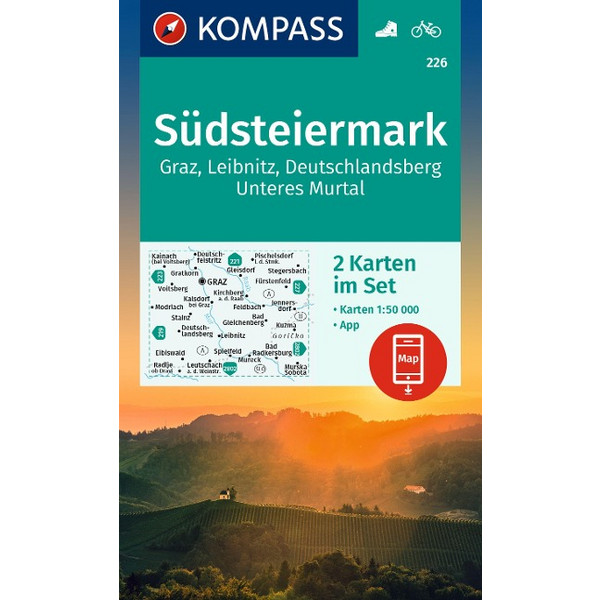 KOMPASS WANDERKARTEN-SET 226 SÜDSTEIERMARK, GRAZ, LEIBNITZ Ansicht 1
