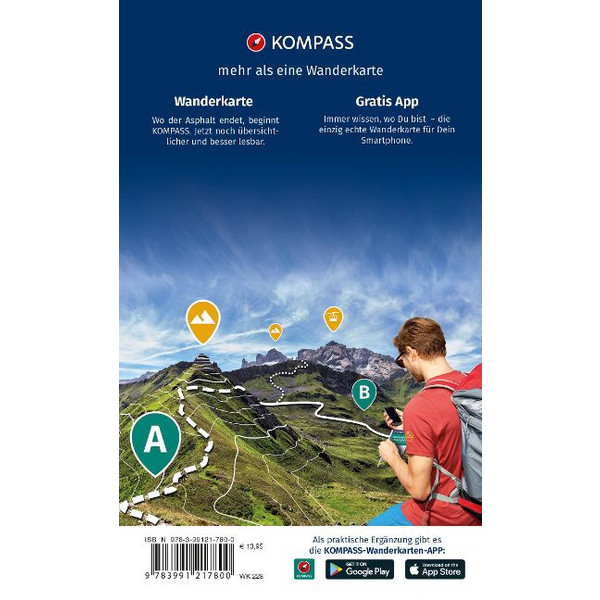 KOMPASS WANDERKARTEN-SET 228 WIENER HAUSBERGE, SCHNEEBERG Ansicht 2