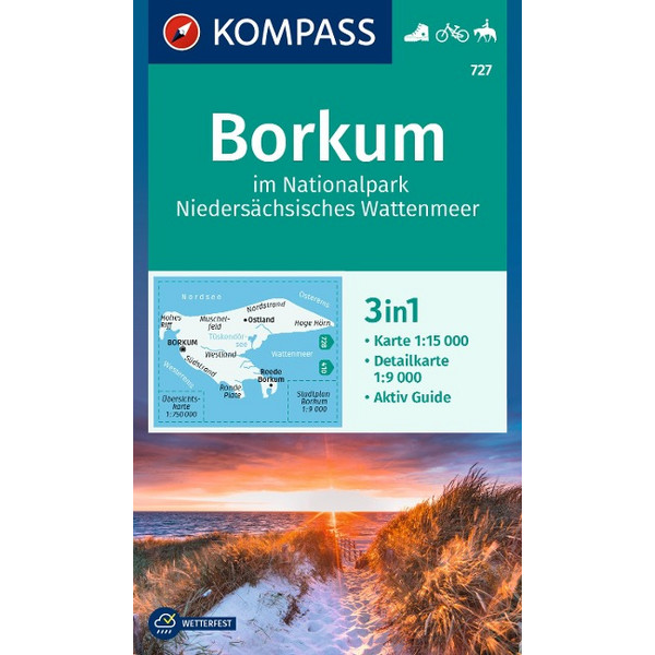 KOMPASS WANDERKARTE 727 BORKUM Ansicht 1
