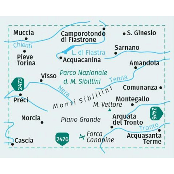 KOMPASS WANDERKARTE 2474 MONTI SIBILLINI NEL PARCO NAZIONALE Ansicht 2