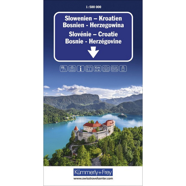 SLOWENIEN - KROATIEN - BOSNIEN-HERZEGOWINA STRASSENKARTE Ansicht 1