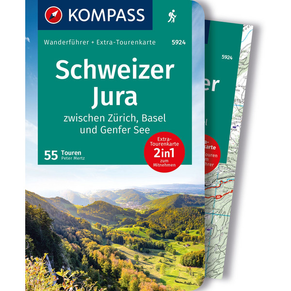 KOMPASS WANDERFÜHRER SCHWEIZER JURA, 55 TOUREN - Wanderführer Ansicht 1