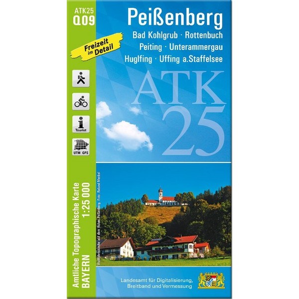 ATK25-Q09 PEIßENBERG (AMTLICHE TOPOGRAPHISCHE KARTE 1:25000) - Wanderkarte Ansicht 1