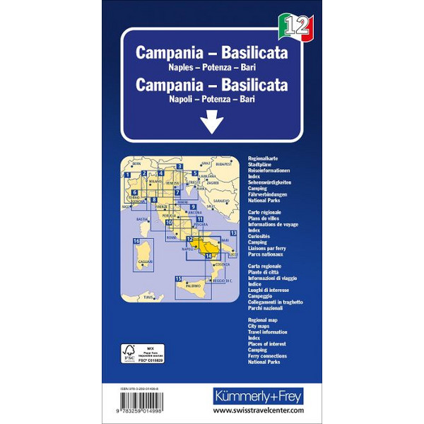 KAMPANIEN - BASILICATA NR. 12 REGIONALKARTE ITALIEN - Straßenkarte Ansicht 2
