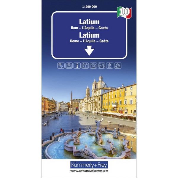 LATIUM-ROM NR. 10 REGIONALKARTE ITALIEN 1:200 000 - Straßenkarte Ansicht 1