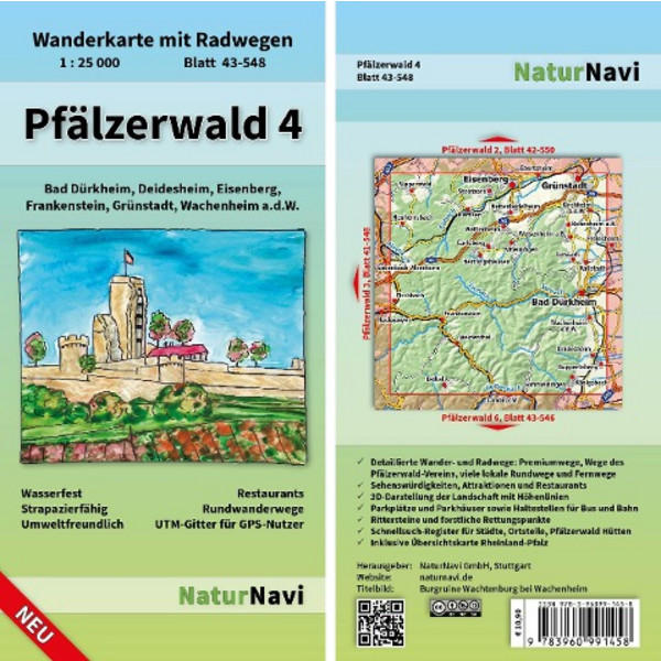 PFÄLZERWALD 4 - Wanderkarte Ansicht 1