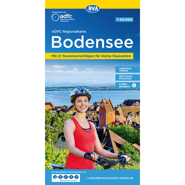 ADFC-REGIONALKARTE BODENSEE, 1:50.000, REIß- UND WETTERFEST - Fahrradkarte Ansicht 1