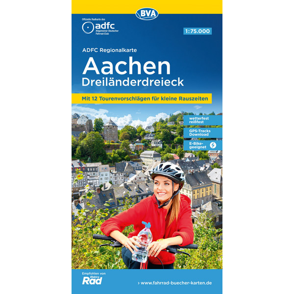 ADFC-REGIONALKARTE AACHEN DREILÄNDERECK, 1:75.000 - Fahrradkarte Ansicht 1