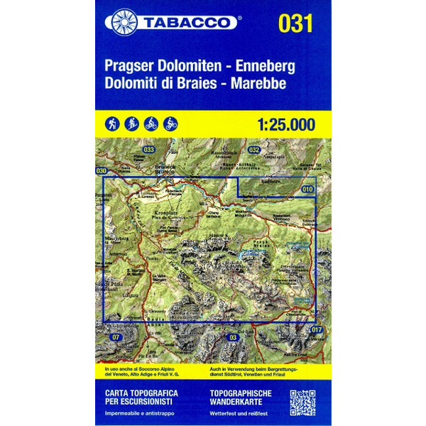 TABACCO WANDERN PRAGSER DOLOMITEN 1:25000 Ansicht 1