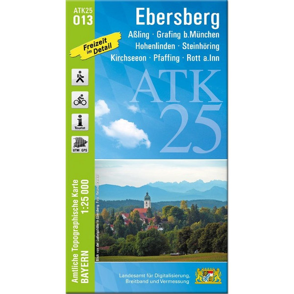 ATK25-O13 EBERSBERG (AMTLICHE TOPOGRAPHISCHE KARTE 1:25000) - Wanderkarte Ansicht 1