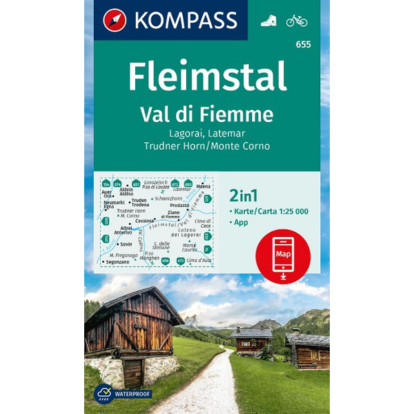 KOMPASS WANDERKARTE 655 FLEIMSTAL / VAL DI FIEMME Ansicht 1