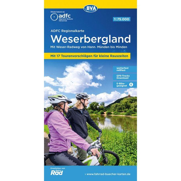 ADFC-REGIONALKARTE WESERBERGLAND, 1:75.000 - Fahrradkarte Ansicht 1