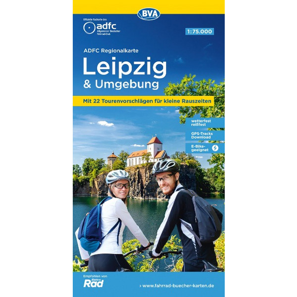 ADFC-REGIONALKARTE LEIPZIG UND UMGEBUNG, 1:75.000 - Fahrradkarte Ansicht 1