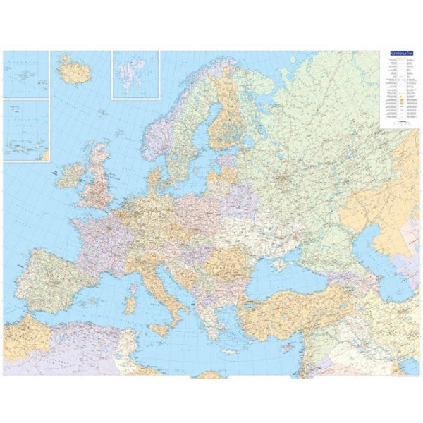EUROPAKARTE POLITISCH POSTER 1:4,5 MIO. - Wand Karte Ansicht 1