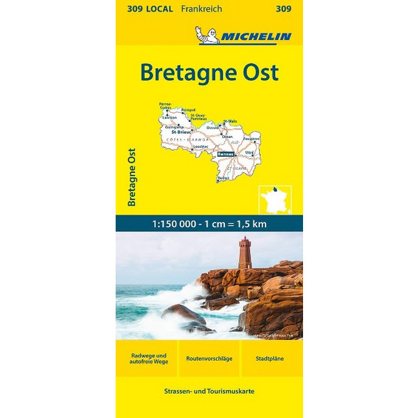 MICHELIN BRETAGNE OST - Straßenkarte Ansicht 1