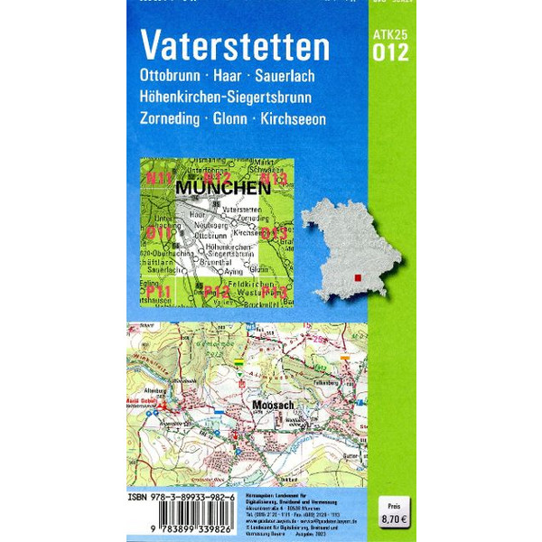 ATK25-O12 VATERSTETTEN (AMTLICHE TOPOGRAPHISCHE KARTE) - Wanderkarte Ansicht 2