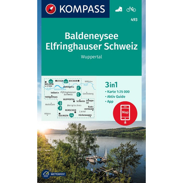 KOMPASS WANDERKARTE 493 BALDENEYSEE, ELFRINGHAUSER SCHWEIZ Ansicht 1