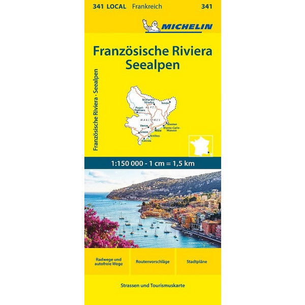 MICHELIN FRANZÖSISCHE RIVIERA - SEEALPEN - Straßenkarte Ansicht 1