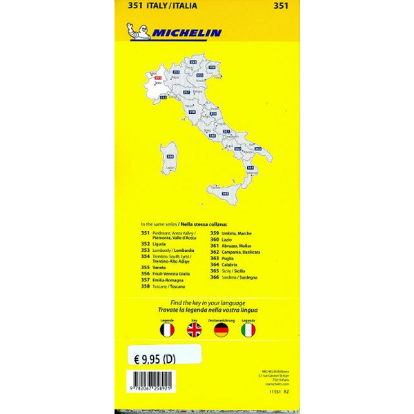 MICHELIN PIEMONT, AOSTATAL - Straßenkarte Ansicht 2