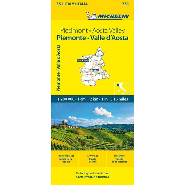 MICHELIN PIEMONT, AOSTATAL - Straßenkarte Ansicht 1