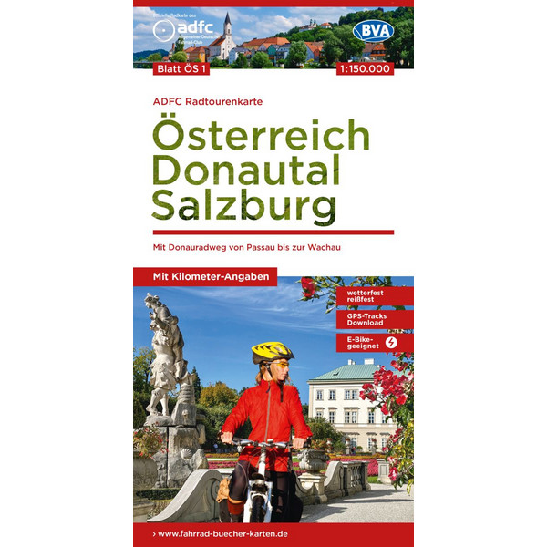 ADFC-RADTOURENKARTE ÖS1 ÖSTERREICH DONAUTAL SALZBURG - Fahrradkarte Ansicht 1