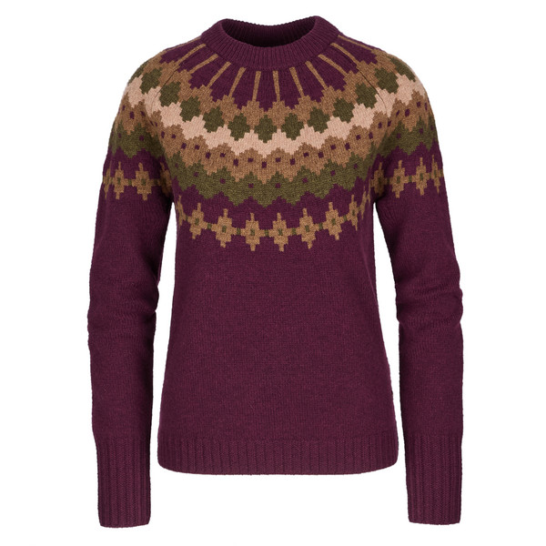 ROCKCRAFT WOOL CREW Damen - Wollpullover-LOGANBERRY HTR SNOWCREEK PT