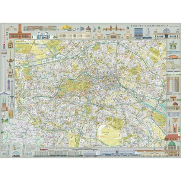 BERLINER WAHRZEICHENPLAN - Stadtplan Ansicht 1