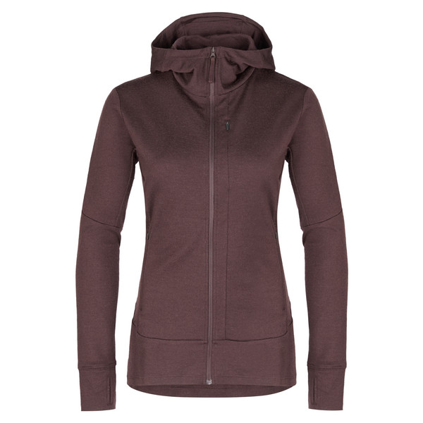 WOMEN MERINO 260 QUANTUM LS ZIP HOODIE Damen - Wolljacke-BITTERSWEET