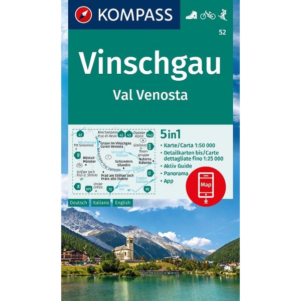 WANDERKARTE 52 VINSCHGAU / VAL VENOSTA 1:50.000