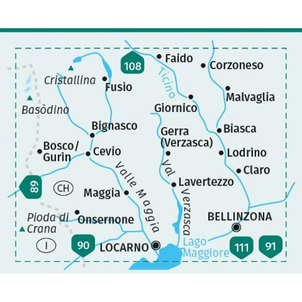 KOMPASS WANDERKARTE 110 VALLE MAGGIA, VAL VERZASCA 1:40.000 Ansicht 2