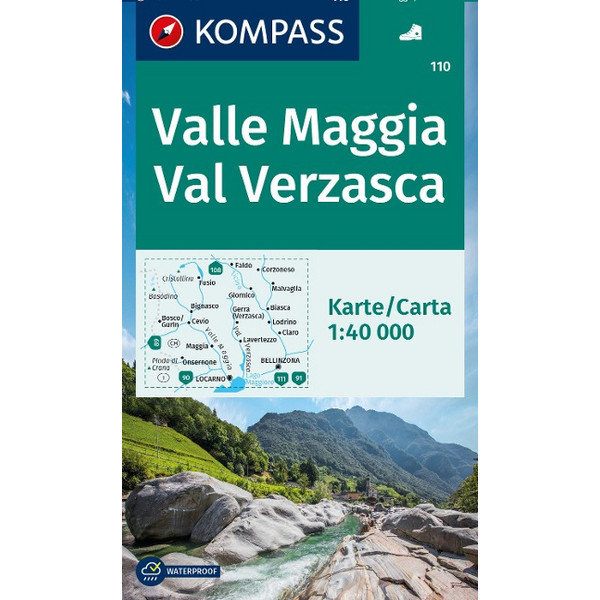 KOMPASS WANDERKARTE 110 VALLE MAGGIA, VAL VERZASCA 1:40.000 Ansicht 1