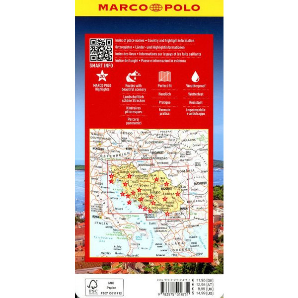 MARCO POLO REISEKARTE KROATIEN, SERBIEN, BOSNIEN - Straßenkarte Ansicht 2