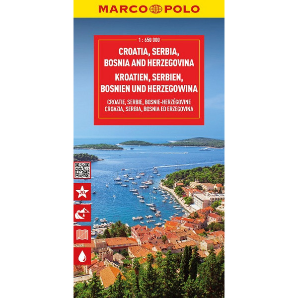 MARCO POLO REISEKARTE KROATIEN, SERBIEN, BOSNIEN - Straßenkarte Ansicht 1
