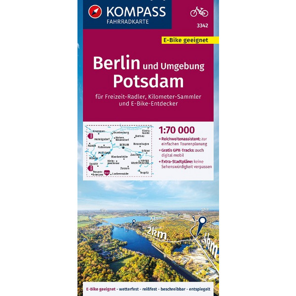 KOMPASS FAHRRADKARTE BERLIN UND UMGEBUNG, POTSDAM Ansicht 1