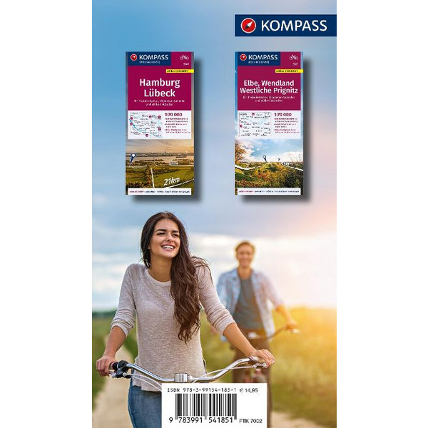 KOMPASS FAHRRAD-TOURENKARTE FAHRRAD-TOURENKARTE - ELBERADWEG Ansicht 2
