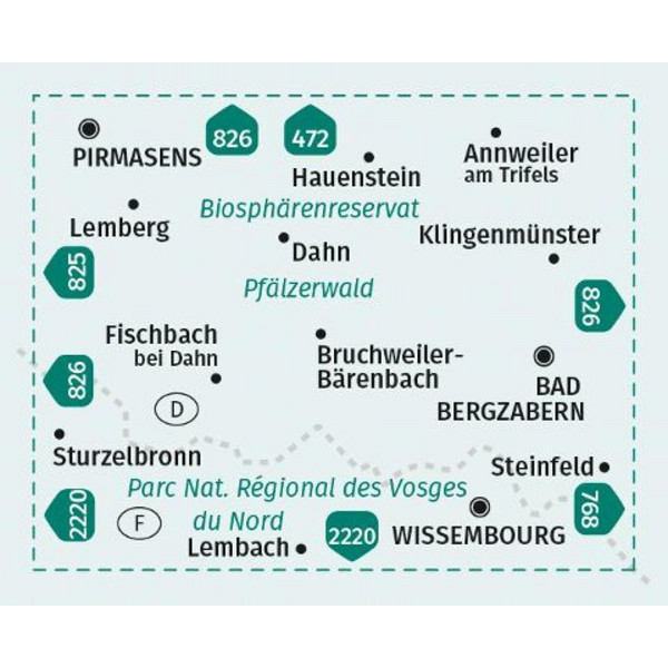 KOMPASS WANDERKARTE 473 PFÄLZERWALD SÜD 1:25.000 Ansicht 2