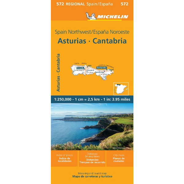 MAP SPAIN: NORTHWEST, ASTURIAS, CANTABRIA MAP 572 - Straßenkarte