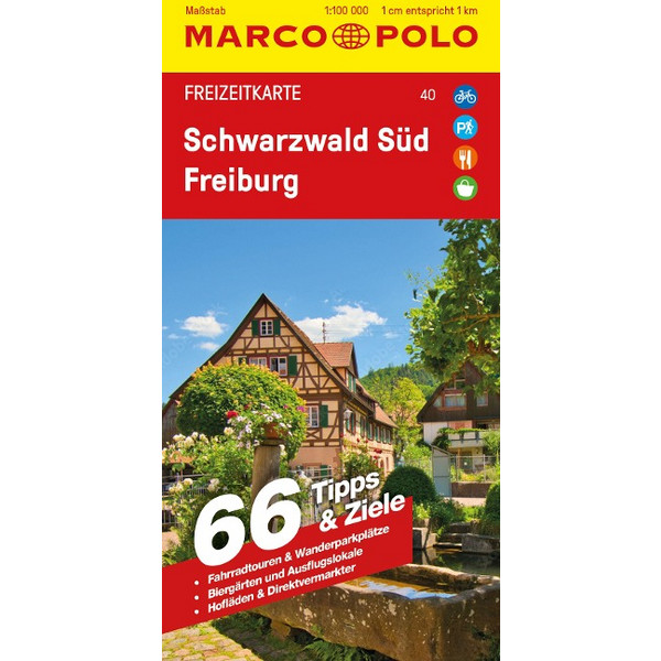 MARCO POLO FREIZEITKARTE 40 SCHWARZWALD SÜD, FREIBURG - Straßenkarte Ansicht 1