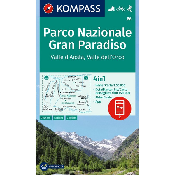 KOMPASS WANDERKARTE 86 PARCO NAZIONALE GRAN PARADISO Ansicht 1