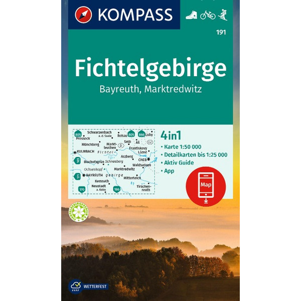 WANDERKARTE 191 FICHTELGEBIRGE, BAYREUTH