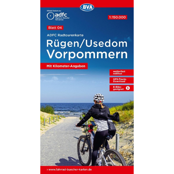 ADFC-RADTOURENKARTE 4 RÜGEN/USEDOM VORPOMMERN 1:150.000 - Fahrradkarte Ansicht 1