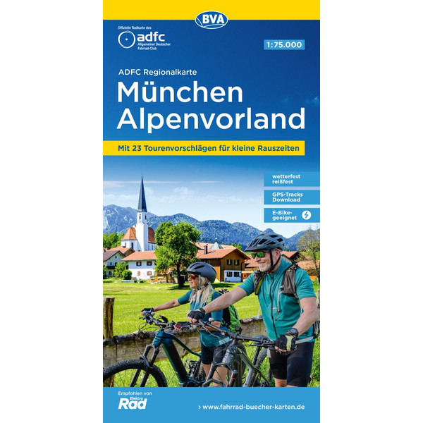 ADFC-REGIONALKARTE MÜNCHEN ALPENVORLAND, 1:75.000 - Fahrradkarte Ansicht 1